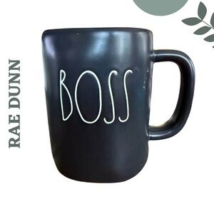 Rae Dunn BOSS Black Mug Artisan Coffee Cup